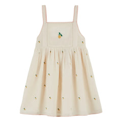 Emile et Ida - Vestido con bordado de limón | Crema