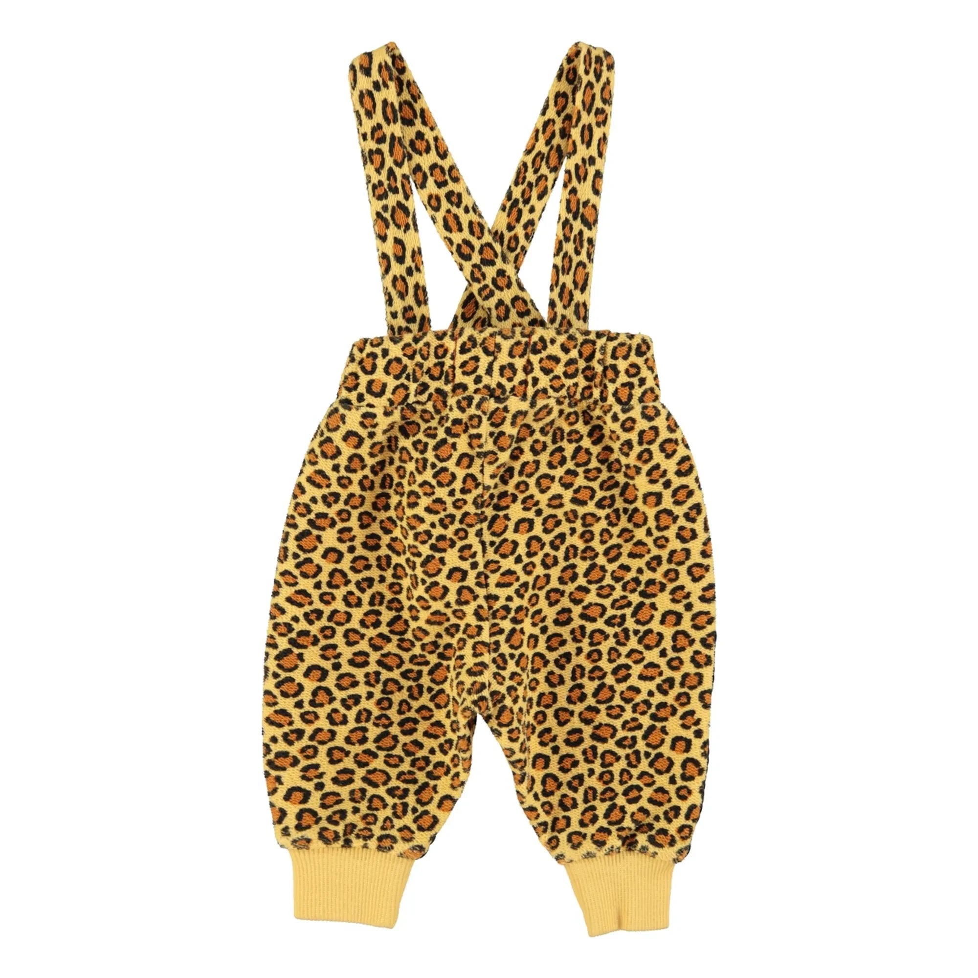 Piupiuchick - Pantalón Salopet Leopardo Forro polar de algodón orgánico | Mostaza