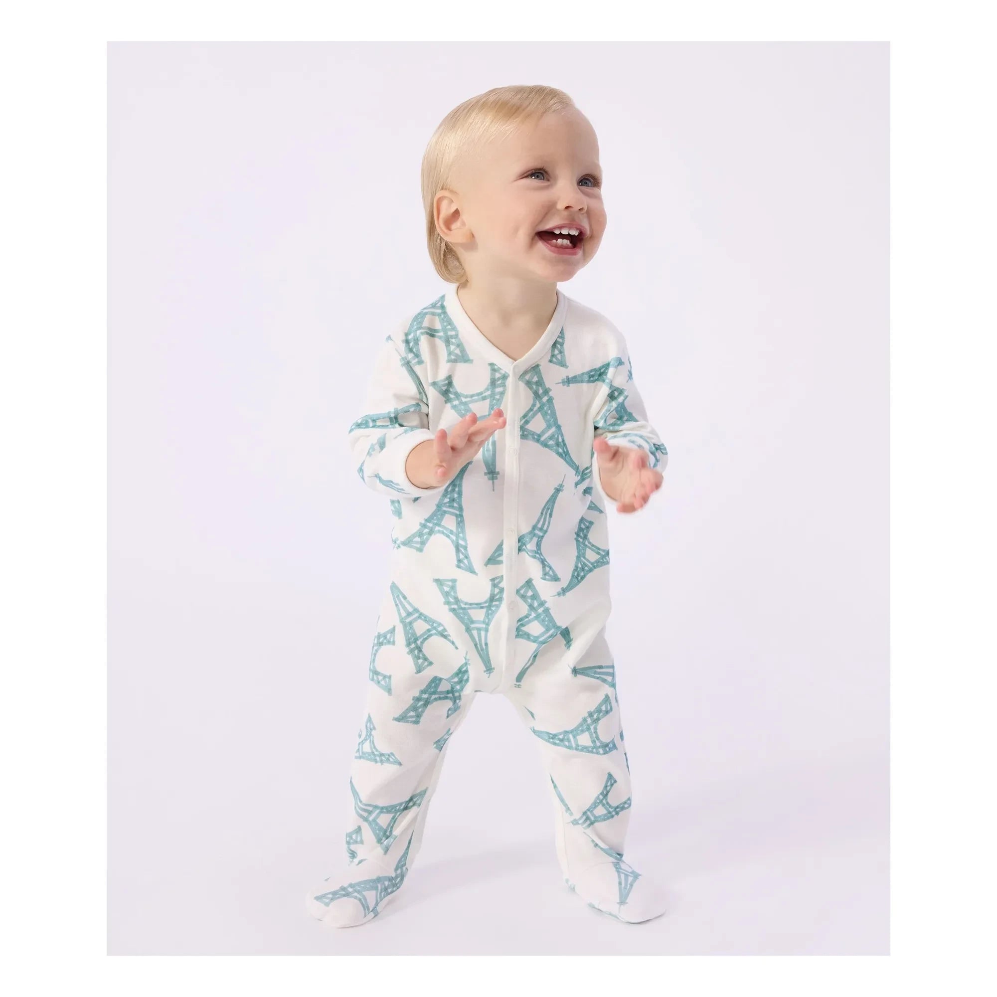 Petit Bateau - Pijama Torre Eiffel | Blanco