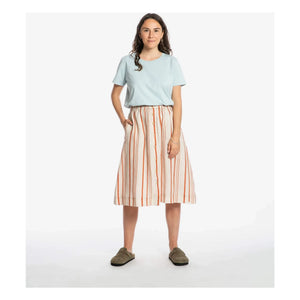 Matona - Falda midi de lino a rayas | Blanco roto