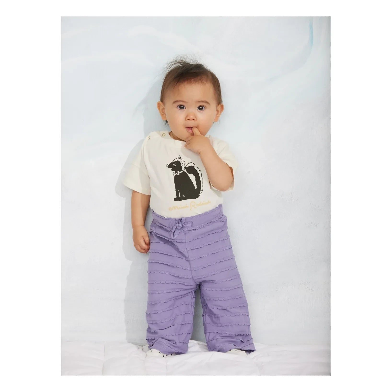 Mini Rodini - Camiseta mofeta de algodón orgánico | Crudo