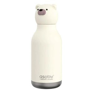 Asobu - Botella de agua de acero inoxidable White Bear