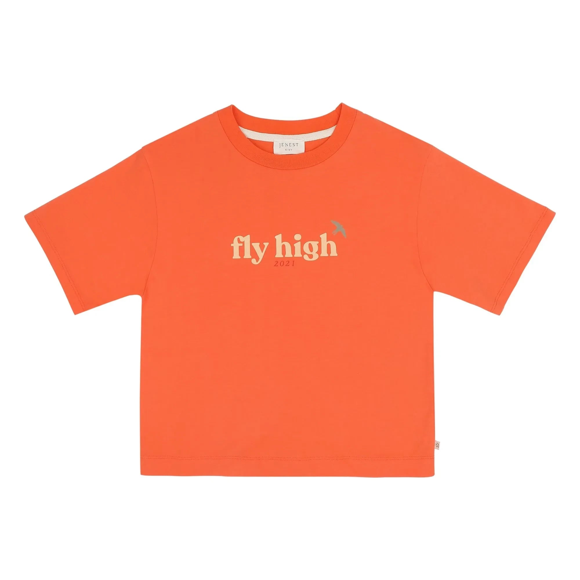 Jenest - Camiseta de algodón orgánico Mase Fly High | Naranja