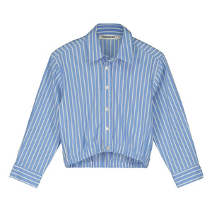 Tangerine - Camisa corta elástica a rayas | Azul claro