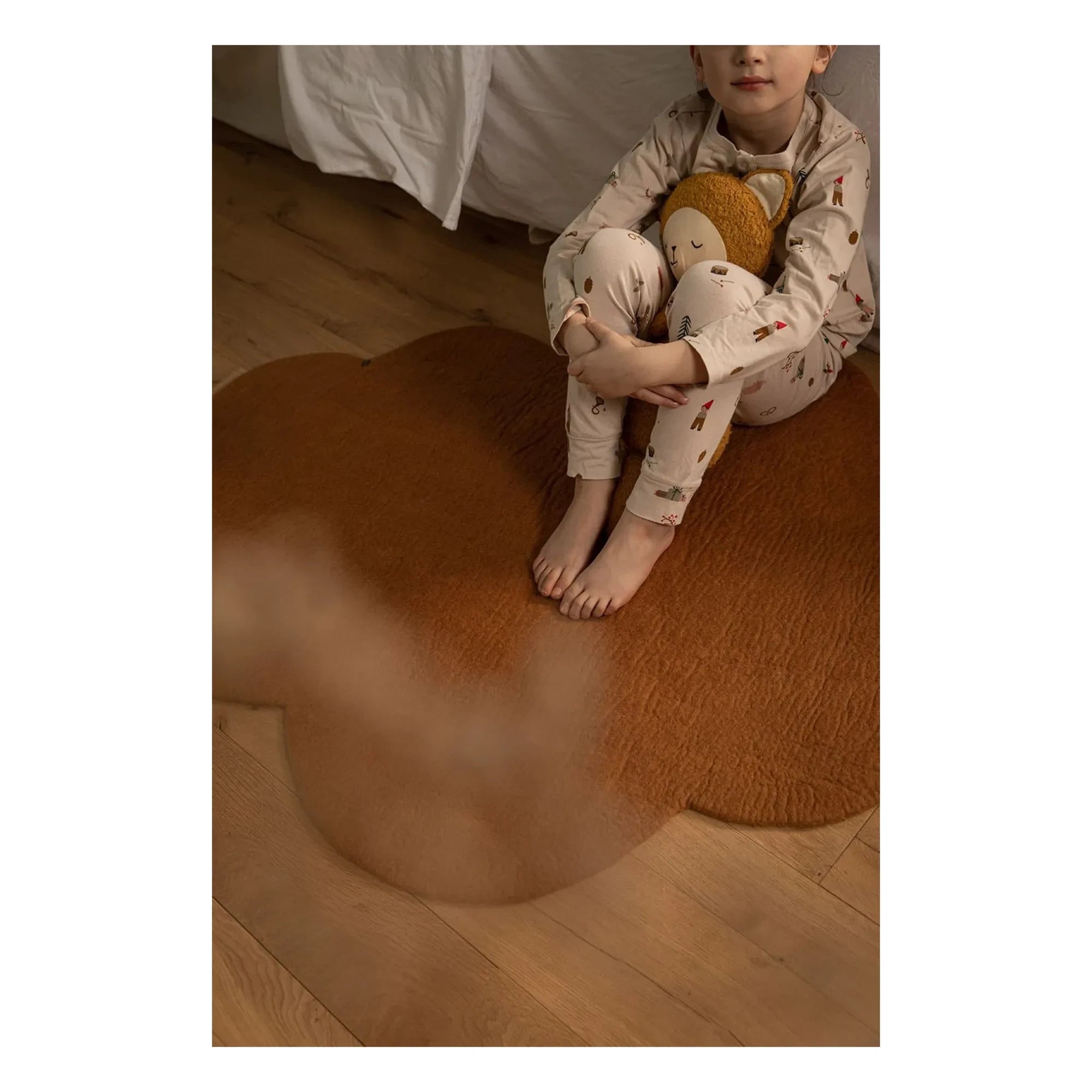 Muskhane - Alfombra de fieltro con forma de nube | Caramelo