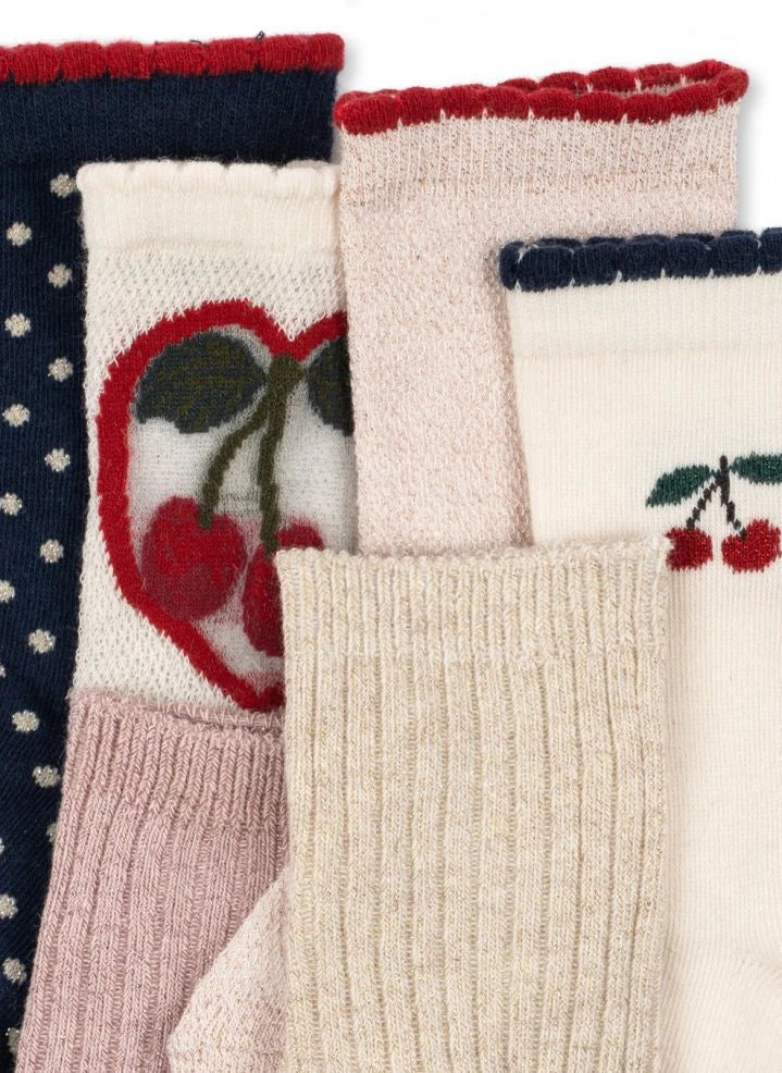 Konges Sløjd - Set de 6 pares de calcetines con brillo | Crudo