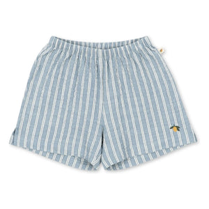 Konges Sløjd - Pantalones Cortos de Algodón Orgánico a Rayas Elliot | Azul