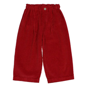 Búho - Pantalones de terciopelo girly | Rojo cereza