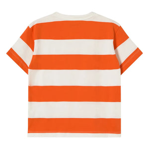 Tinycottons - Camiseta de rayas de algodón orgánico | Rojo