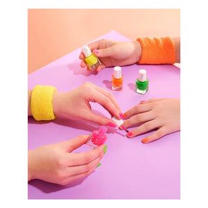 Inuwet - Esmalte de uñas infantil al agua con mango - 5 ml | Naranja neón