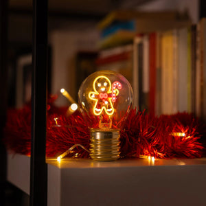 Legami - Lámpara de mesa con bombilla de jengibre Noel - Bulb Fiction