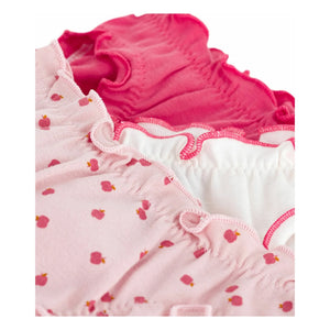 Petit Bateau - Conjunto de 3 bragas bloomer de algodón orgánico con estampado de manzanas | Rosa