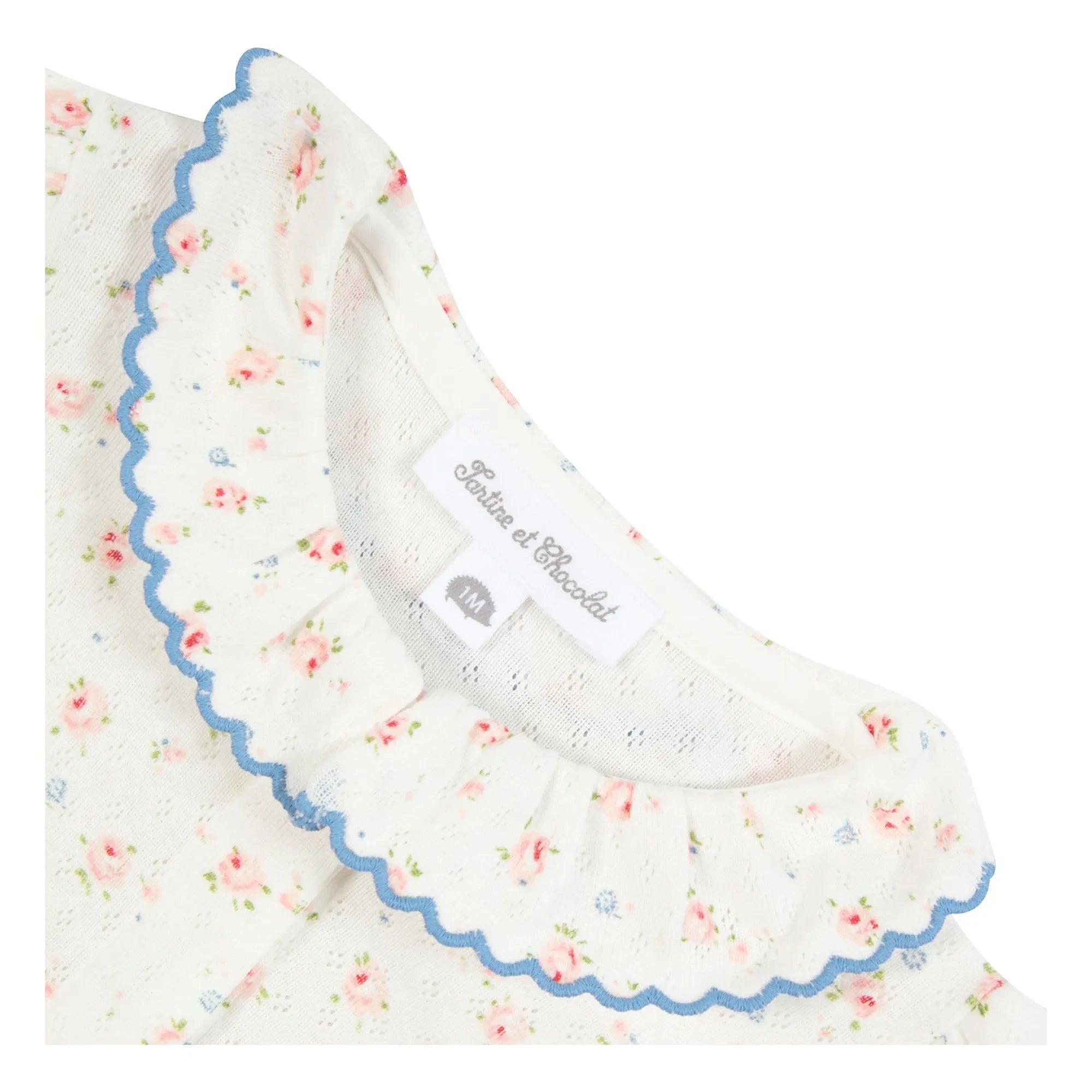 Tartine et Chocolat - Pijama de encaje floral con cuello | Crudo