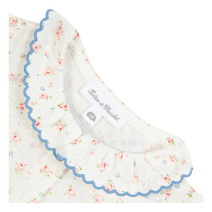 Tartine et Chocolat - Pijama de encaje floral con cuello | Crudo
