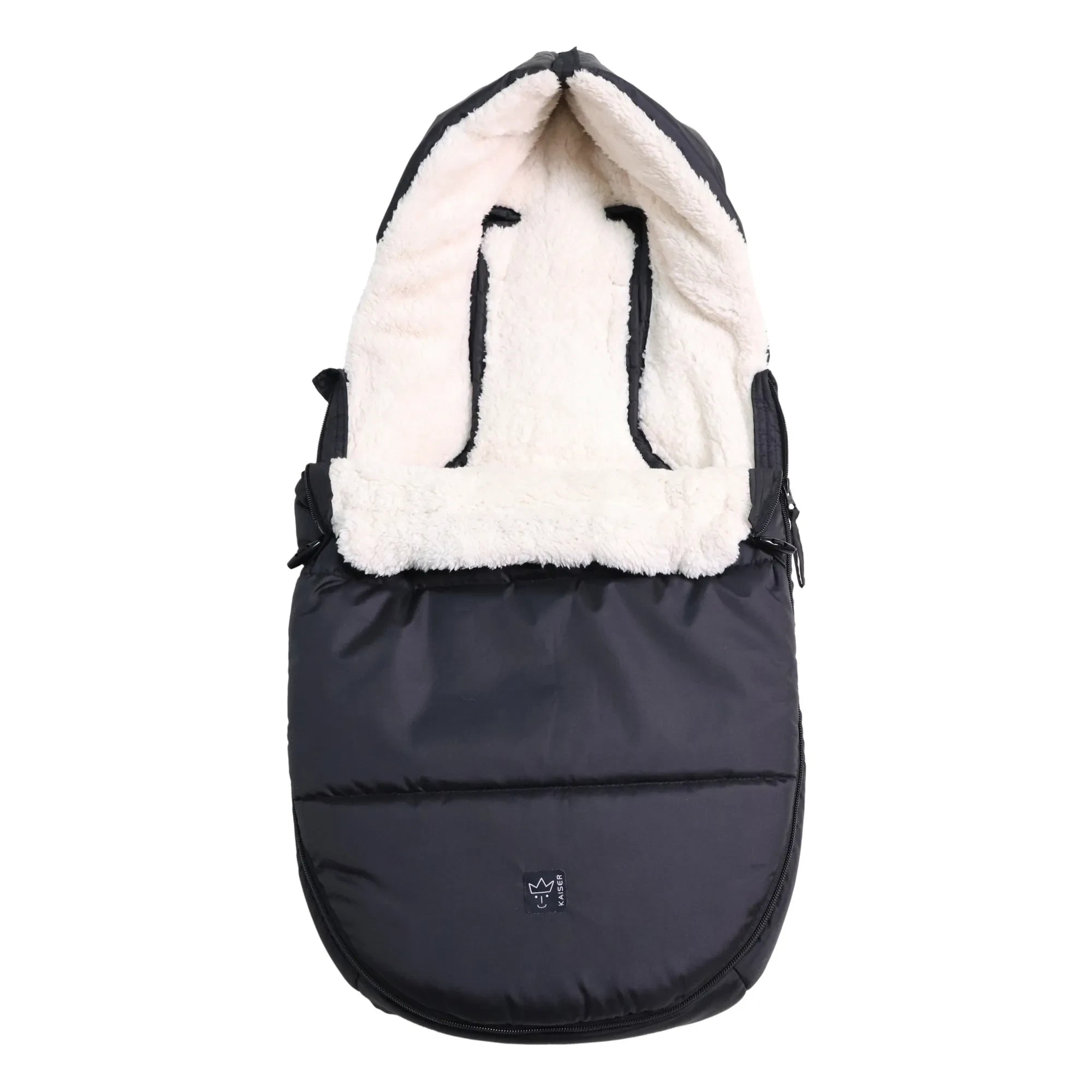 Kaiser - Saco universal para silla de paseo Sherpa Fleece Hoody 2.0 | Negro