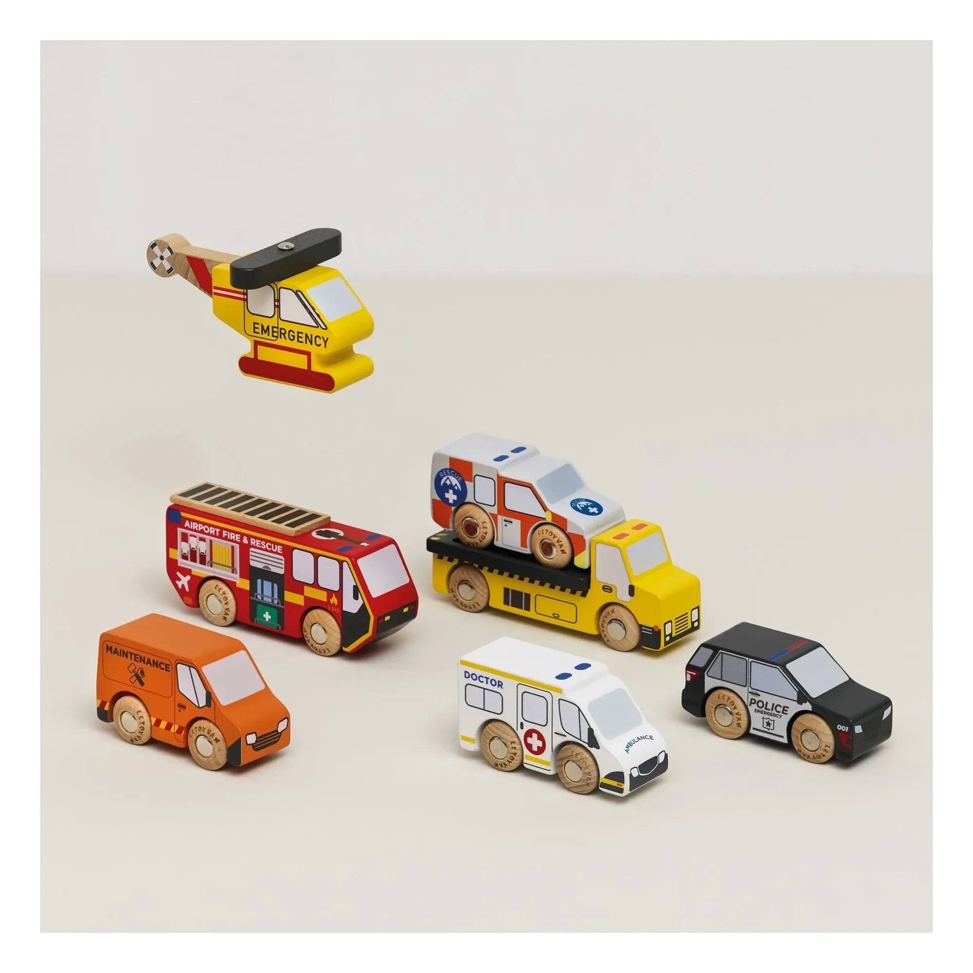 Le Toy Van - Vehículos de rescate - Set de 7 piezas