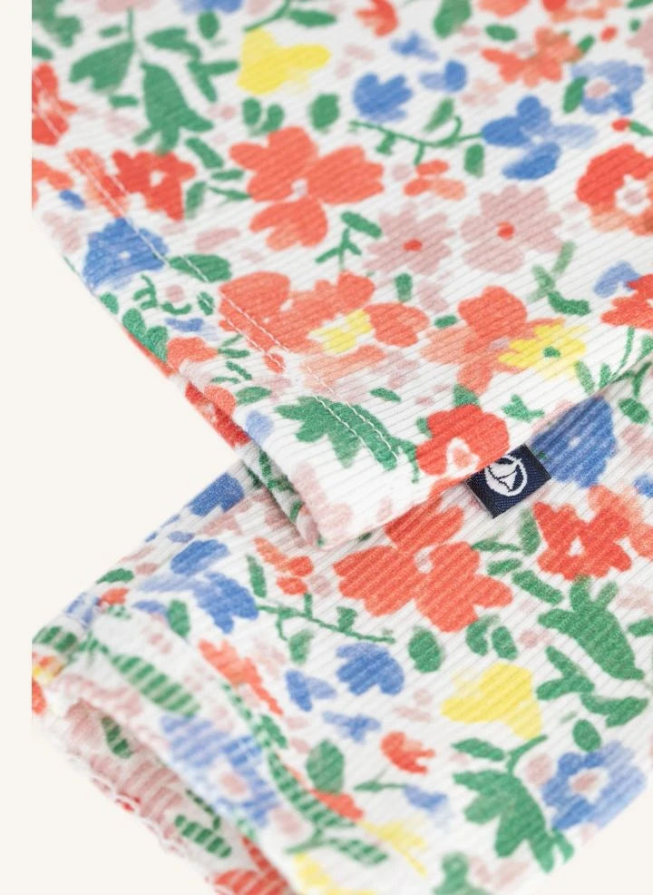 Petit Bateau - Cárdigan de algodón orgánico con flores | Blanco