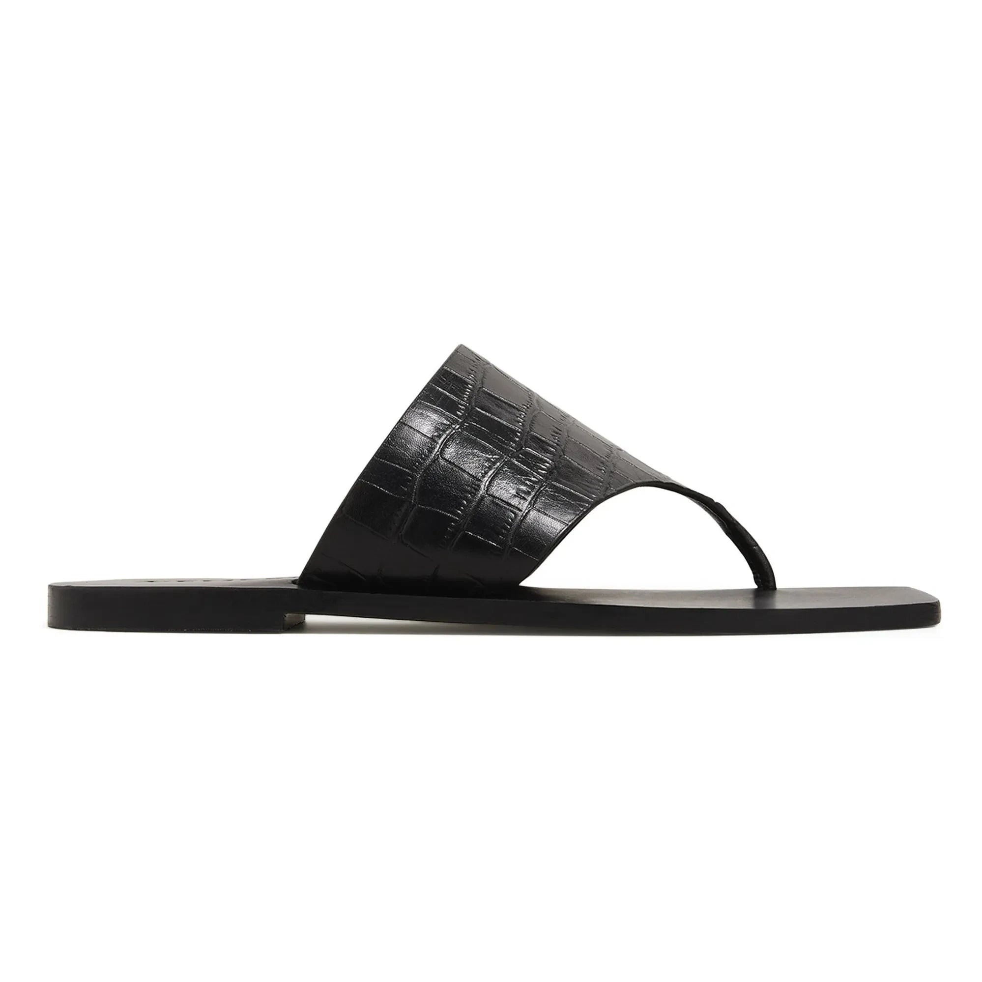 A. Emery - Sandalias de punta abierta con diseño de cocodrilo | Negro