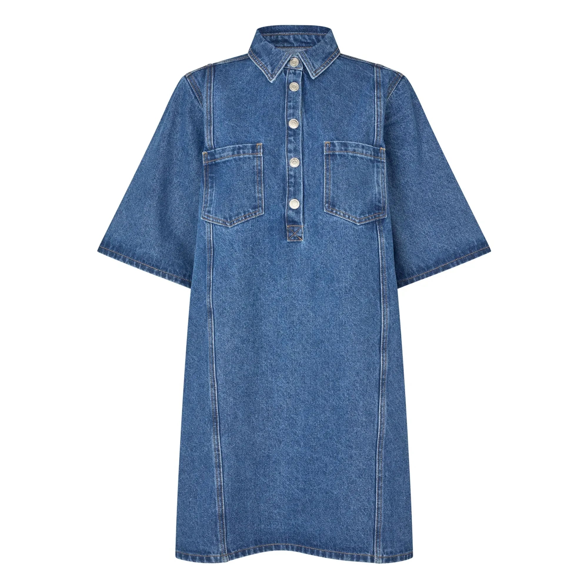 Lollys Laundry - Vestido de algodón Mola | Azul denim