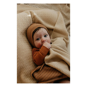 Blanca - Manta de lana merina Dora | Beige