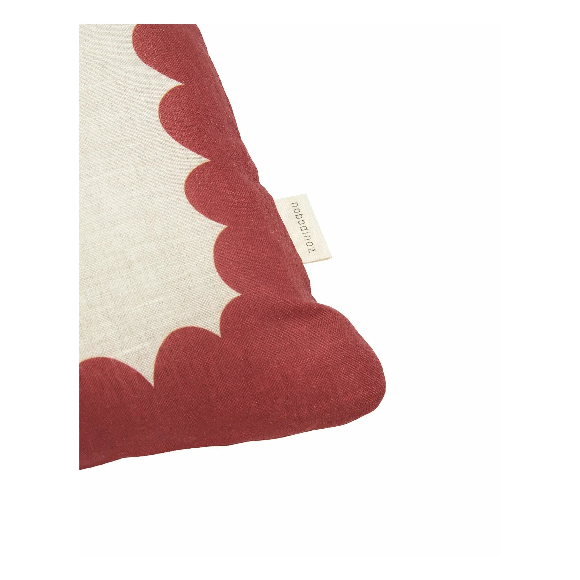 Nobodinoz - Cojín rectangular Vibes - Lino francés | Rojo carmín