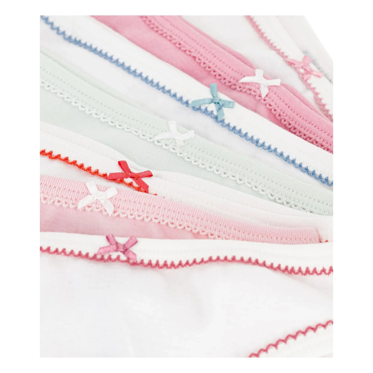 Petit Bateau - Pack de 7 braguitas de algodón orgánico | Rosa