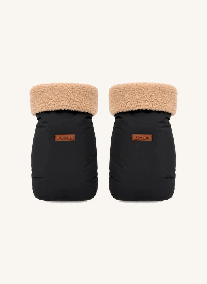Töastie - Guantes de cochecito de bebé de fibra reciclada | Negro
