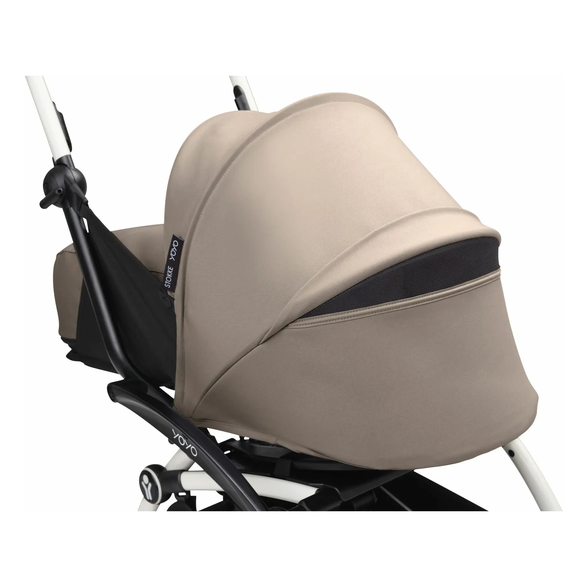 Stokke® - Cochecito YOYO³ 0+ para recién nacidos Chasis blanco | Color topo