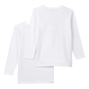 Petit Bateau - Conjunto de 2 camisetas de manga larga de algodón orgánico | Blanco