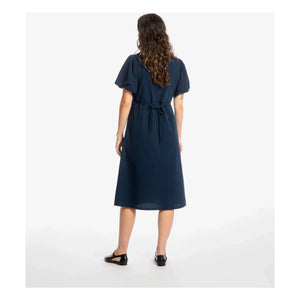 Matona - Vestido de algodón orgánico de largo medio | Azul marino