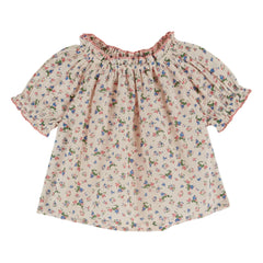 Emile et Ida - Blusa fruncida floral | Crema