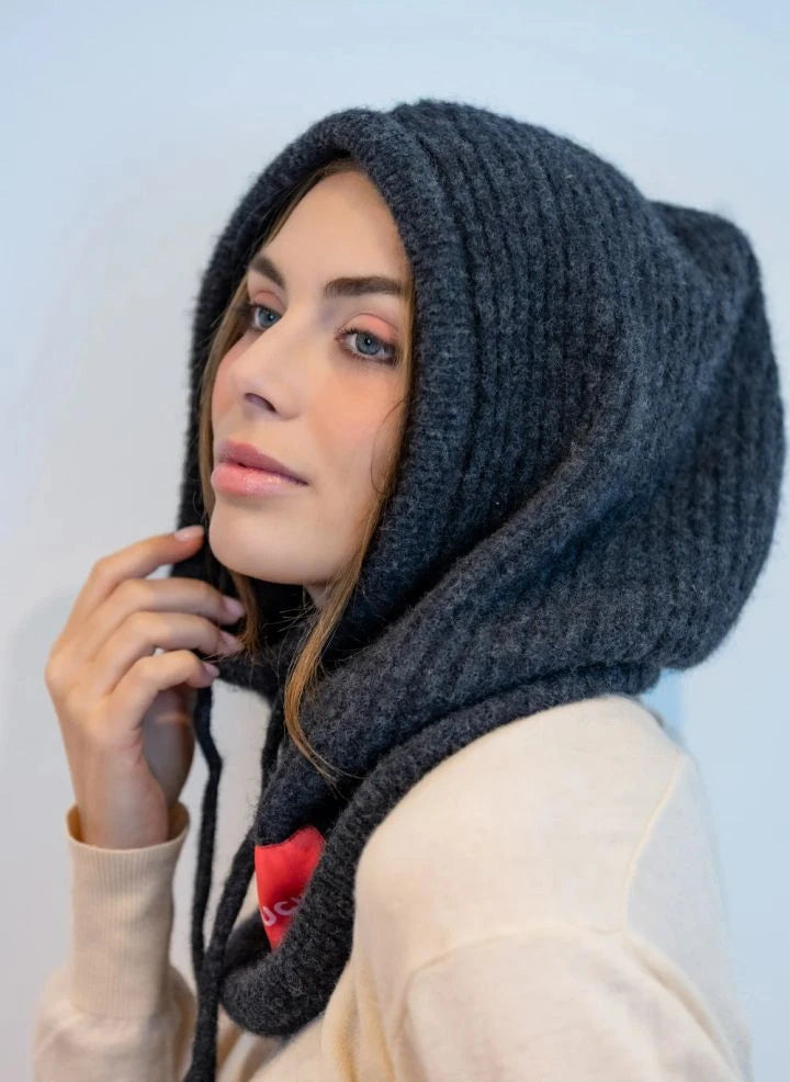 K'puche - Superior Sudadera con Capucha de Alpaca Khira | Gris oscuro