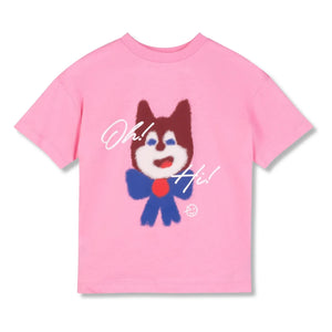 Wynken - Camiseta de algodón orgánico rosa con gato