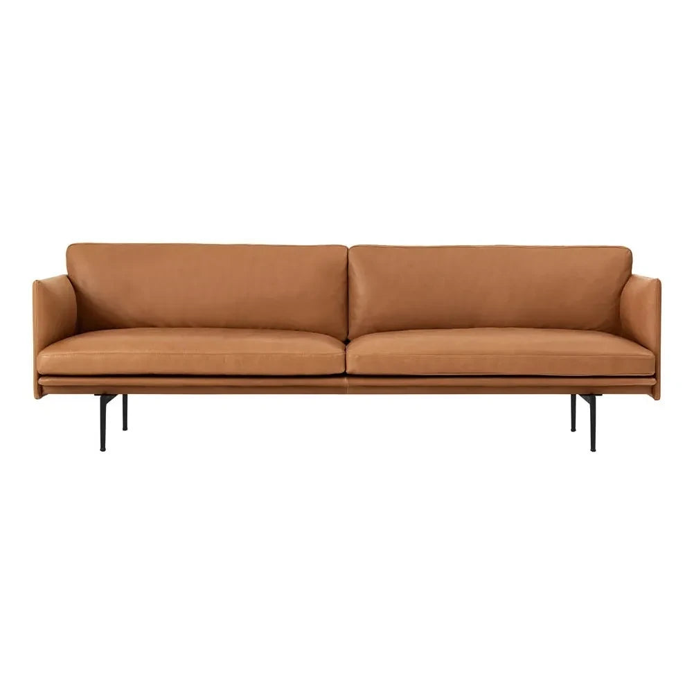 Muuto - Sofá de Piel Outline de 3 plazas | Coñac