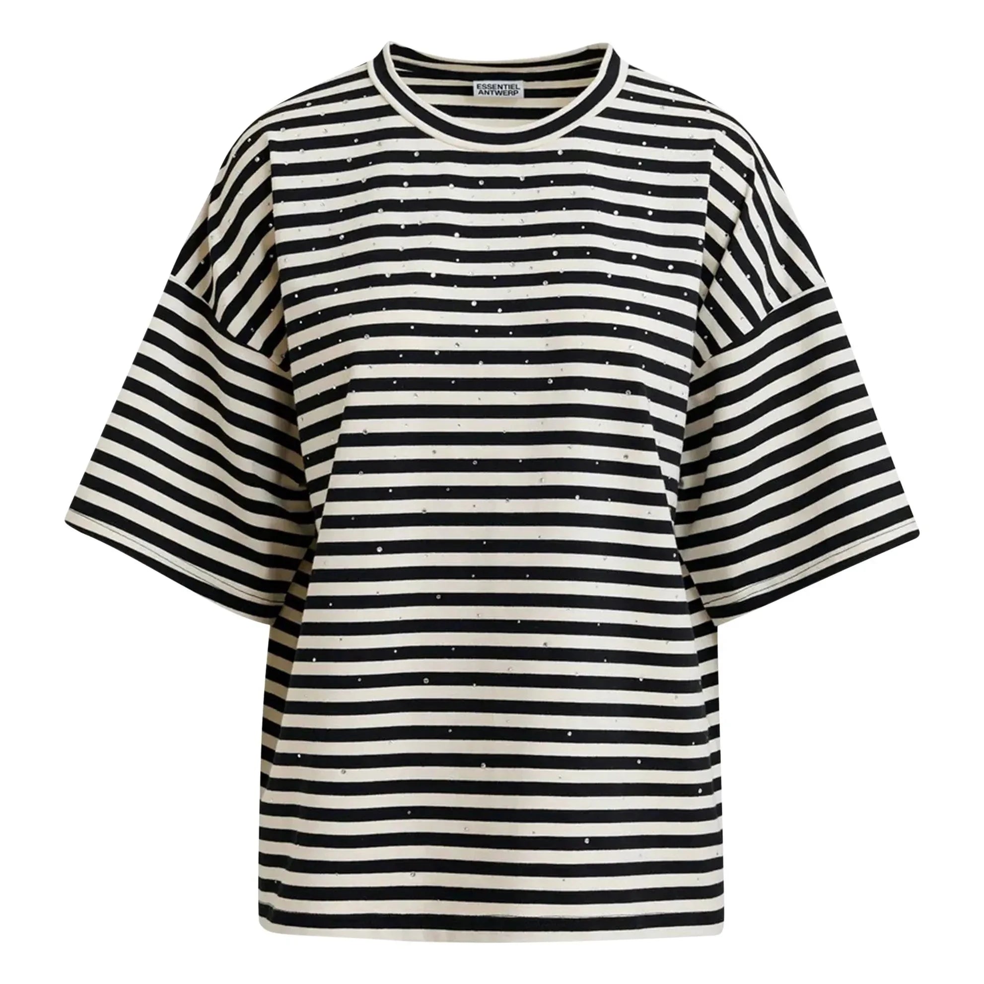 Essentiel Antwerp - Camiseta de rayas con cuentas Joste | Blanco
