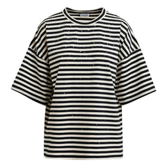 Essentiel Antwerp - Camiseta de rayas con cuentas Joste | Blanco