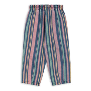 Konges Sløjd - Pantalones Magot de Algodón Orgánico a Rayas | Azul