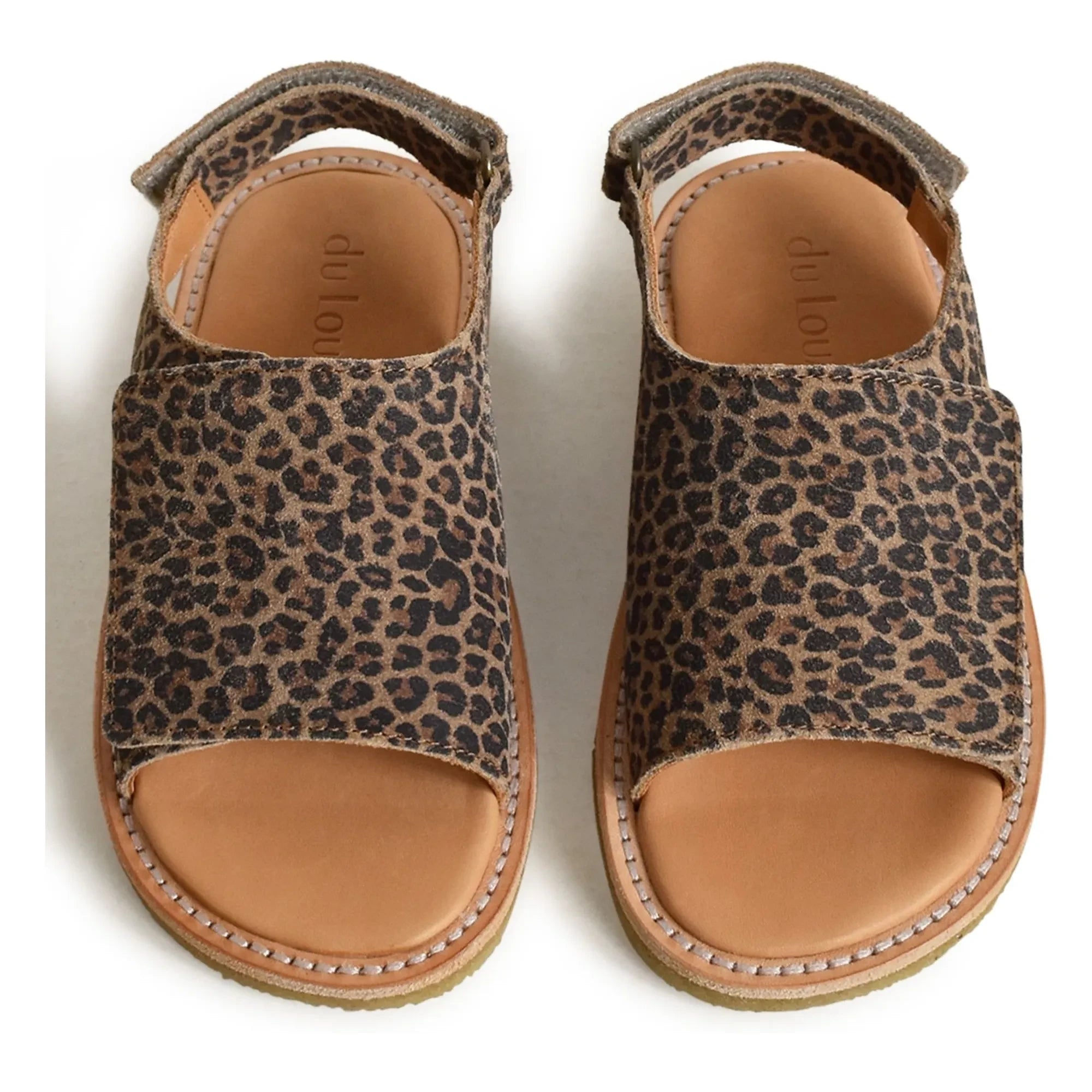 du Loua - Du Veda Sandalia de Ante con Leopardo | Marrón