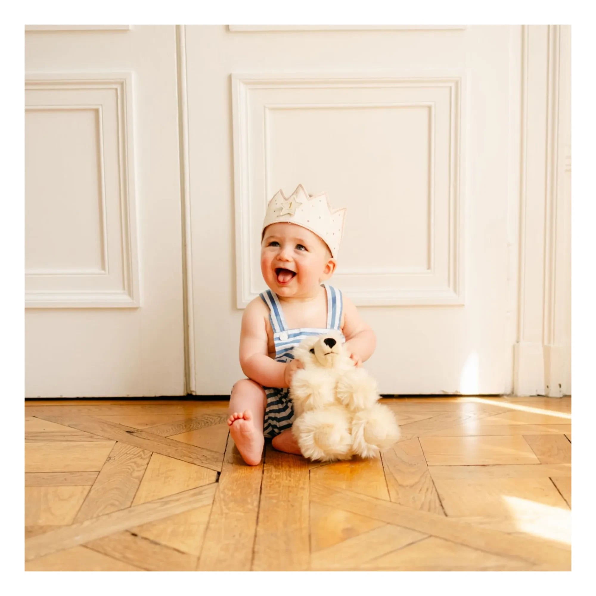 La Pelucherie - Peluche oso de peluche Jules 20 cm | Crema