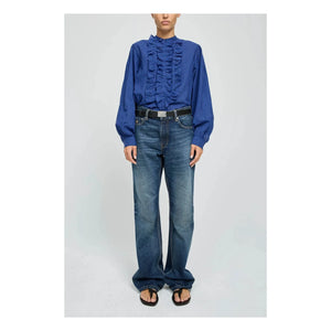 Laurence Bras - Blusa de Cuadros Gingham de Algodón Magrita | Azul