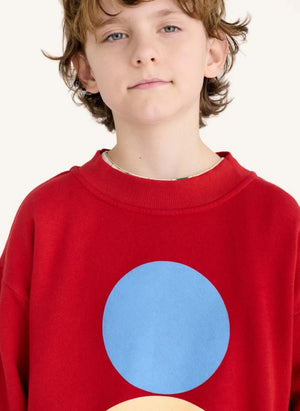 True Artist - Circles organik pamuklu sweatshirt | Kırmızı