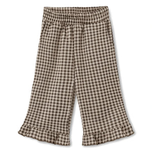Fliink - Ella Pantalón a cuadros de algodón orgánico | Marrón