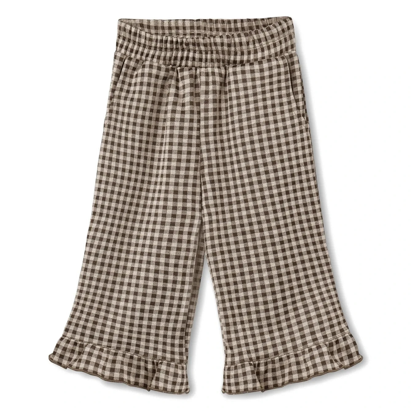 Fliink - Ella Pantalón a cuadros de algodón orgánico | Marrón