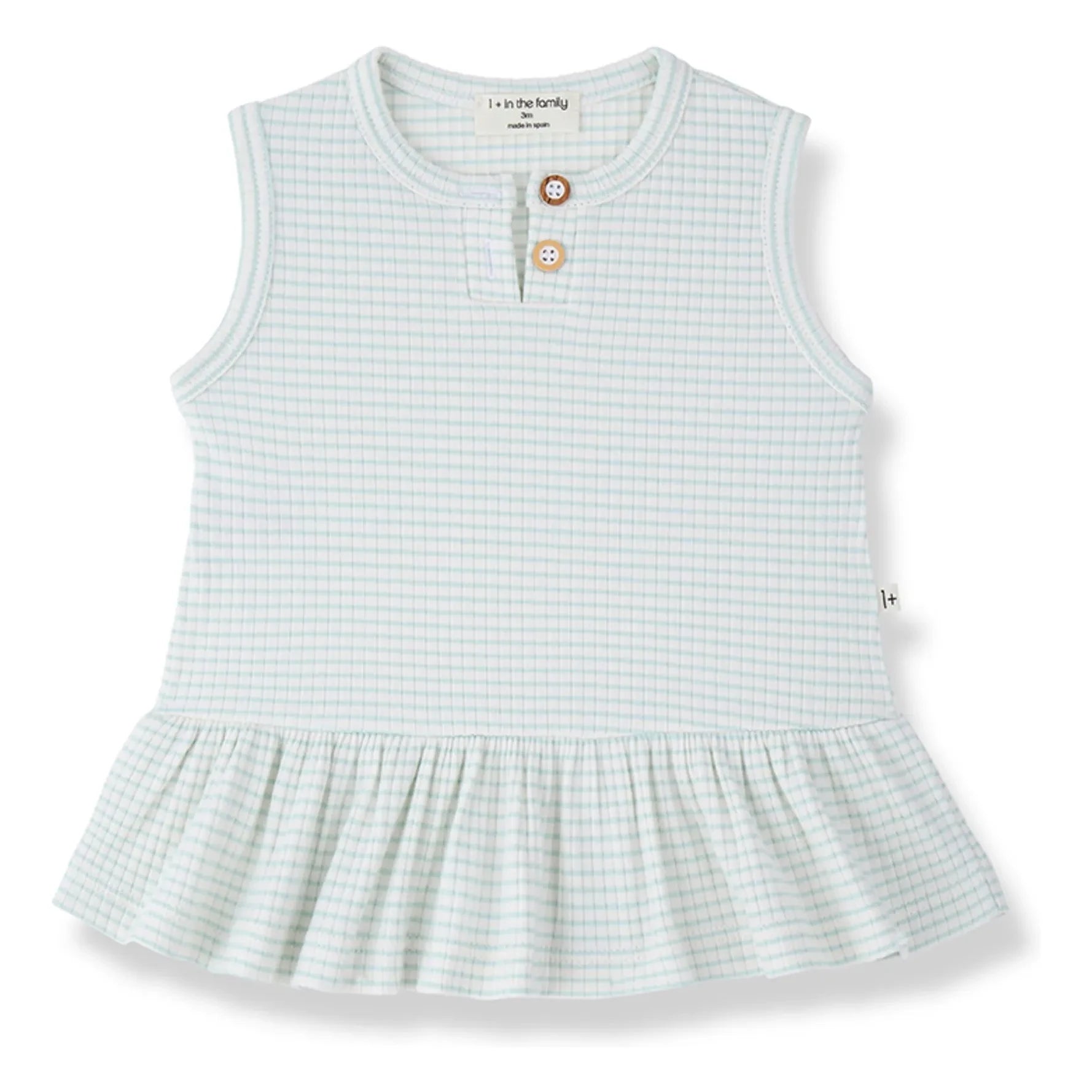 1+ in the family - Vestido Tamarit de canalé a rayas | Verde almendra