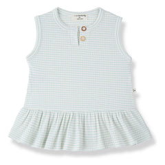 1+ in the family - Vestido Tamarit de canalé a rayas | Verde almendra