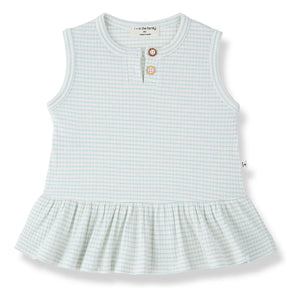 1+ in the family - Vestido Tamarit de canalé a rayas | Verde almendra