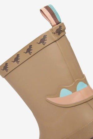 Botas de agua de dinosaurios felices para niños