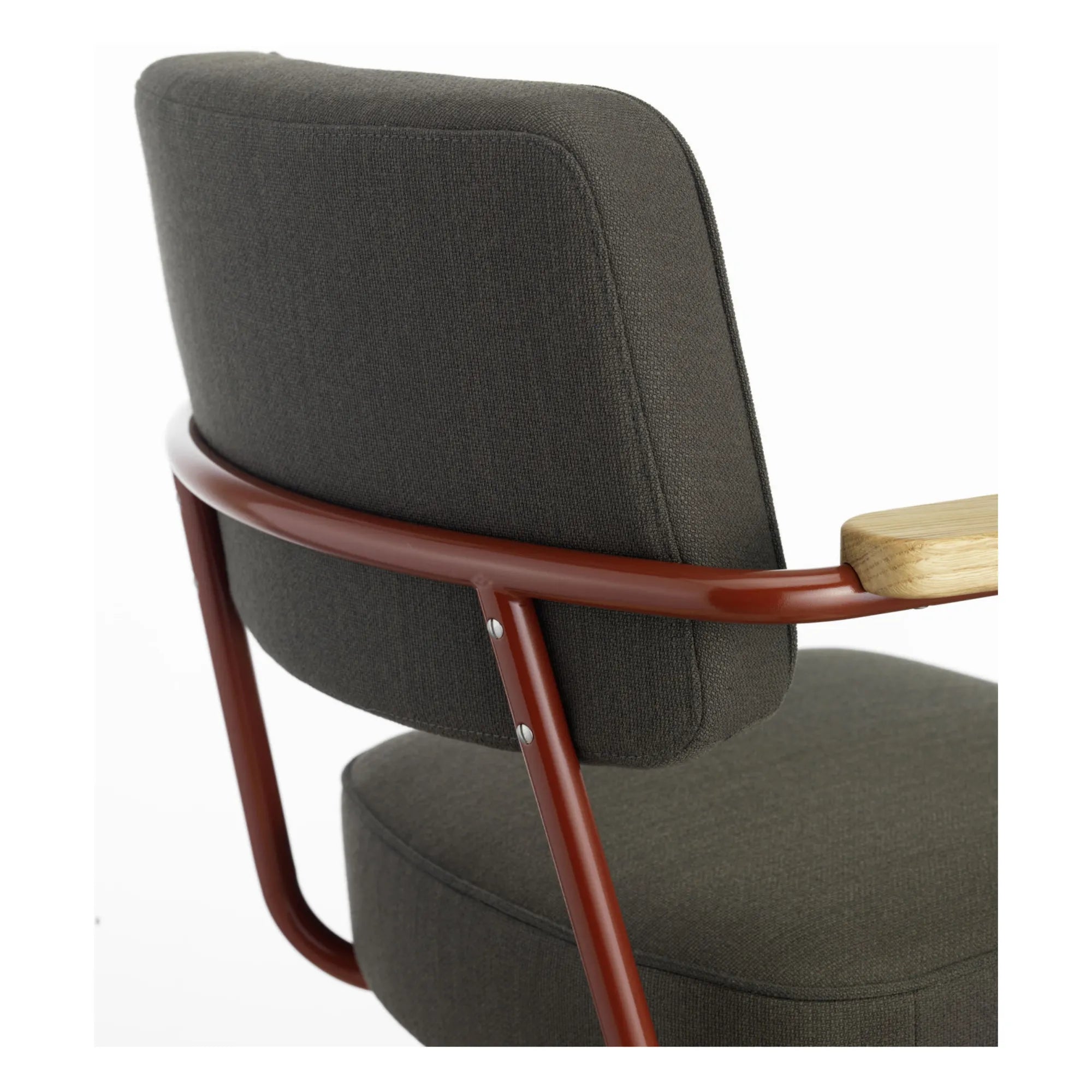 Vitra - Silla de oficina giratoria para directores, base roja japonesa - Jean Prouvé | Gris oscuro
