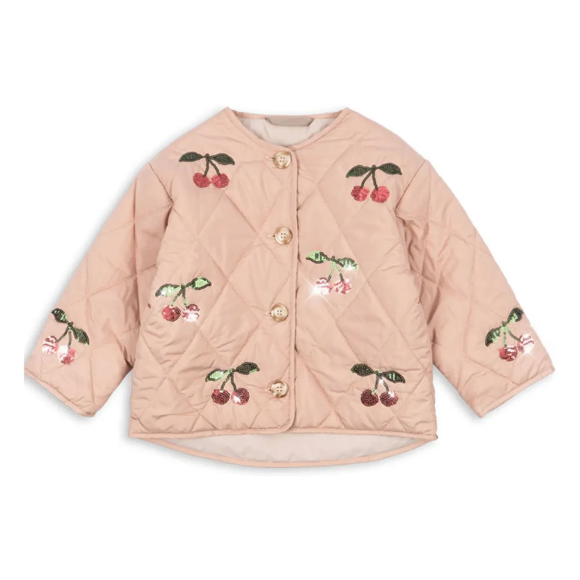 Konges Sløjd - Chaqueta acolchada Sequins Flora Cherries | Rosa
