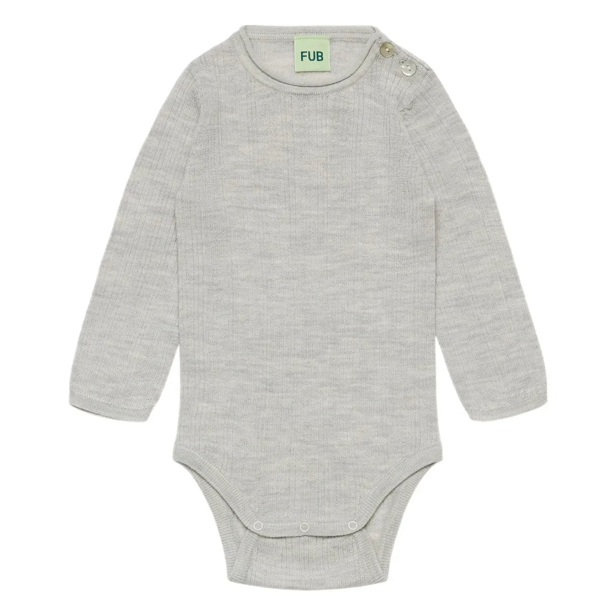 FUB - Merino Yün Ribana Body | Kırçıllı gri
